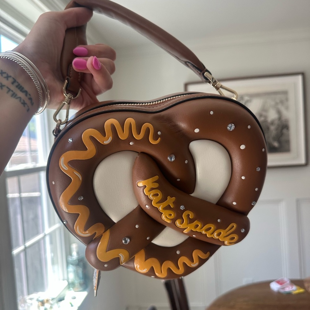 Kate Spade Brown and Cream Pretzel Mini Bag